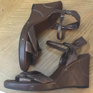 Arturo Chiang Bronze Wedge Sandle